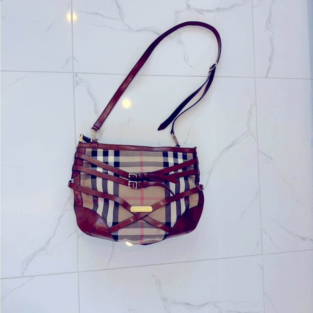 Burberry Brown Crossbody Bag with Classic Plaid